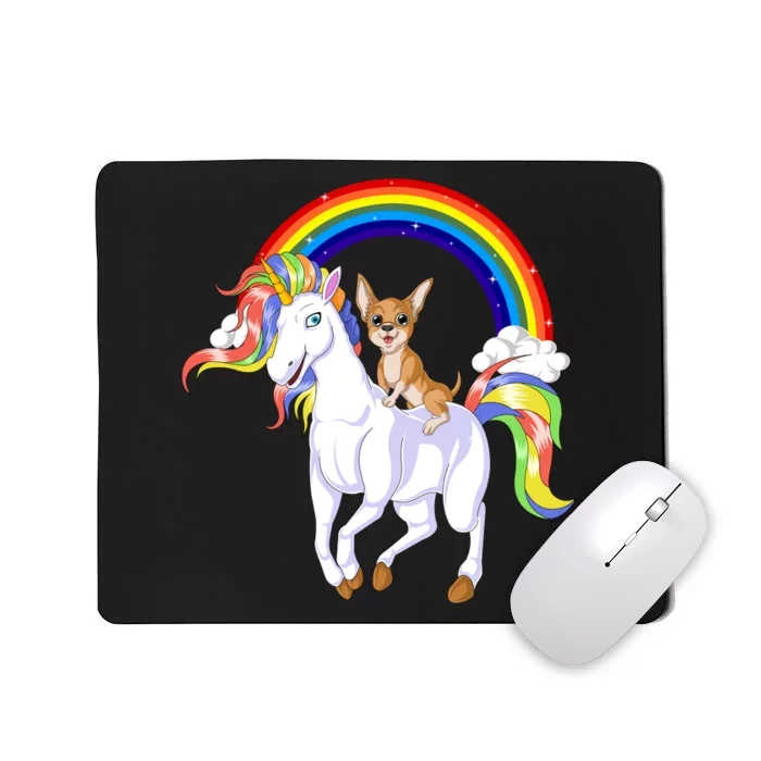 Chihuahua Riding Unicorn Mousepad