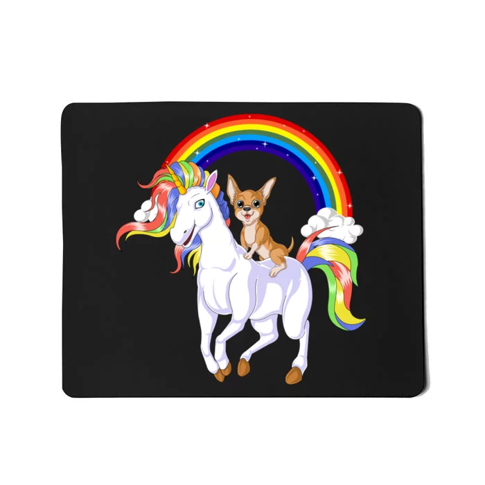 Chihuahua Riding Unicorn Mousepad