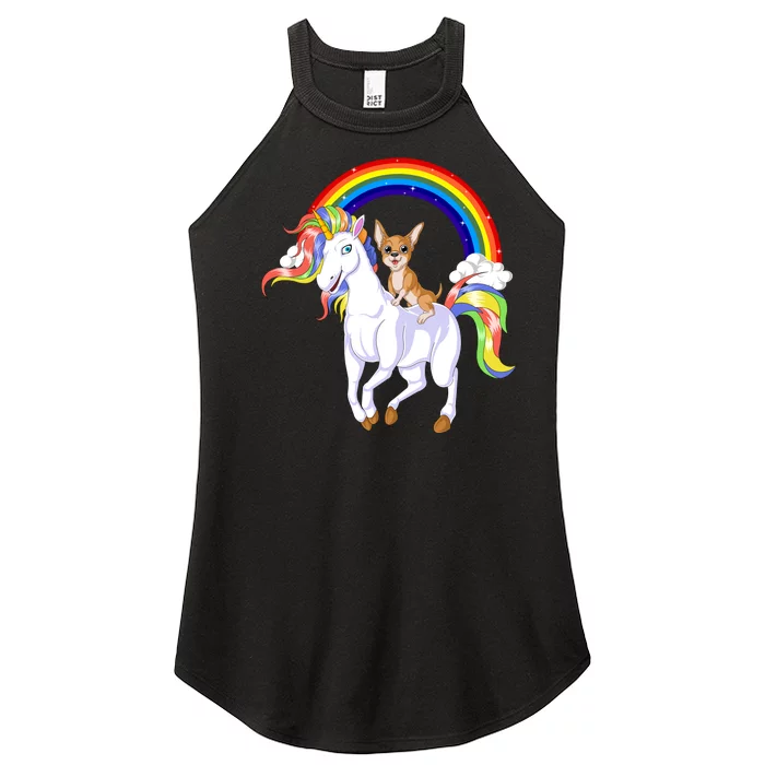 Chihuahua Riding Unicorn Women’s Perfect Tri Rocker Tank