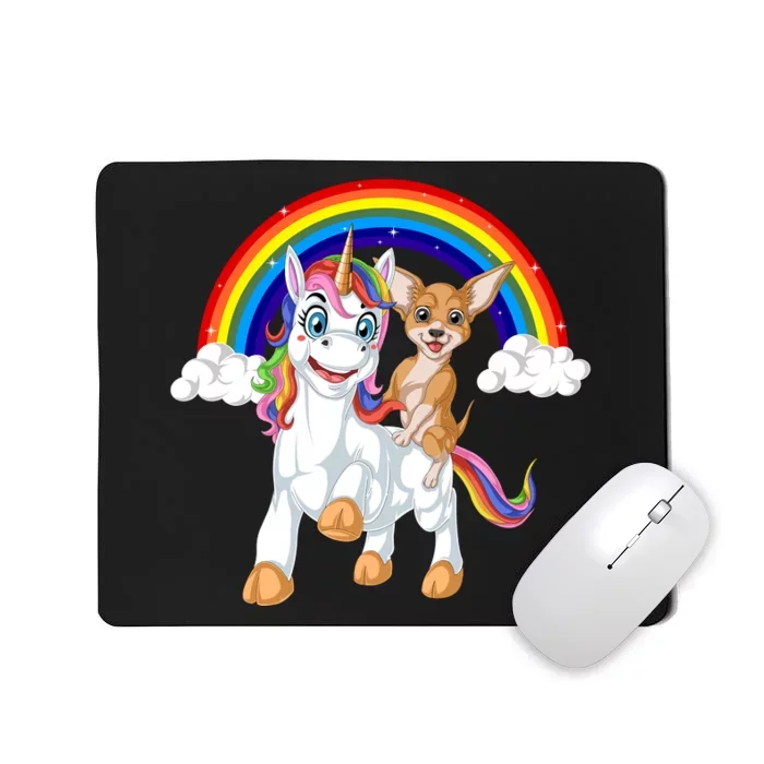 Chihuahua Riding Unicorn Mousepad