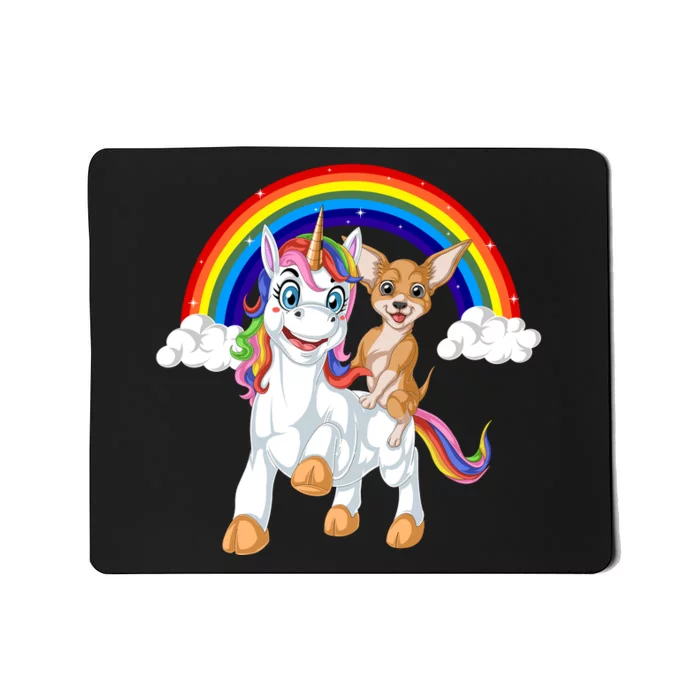 Chihuahua Riding Unicorn Mousepad