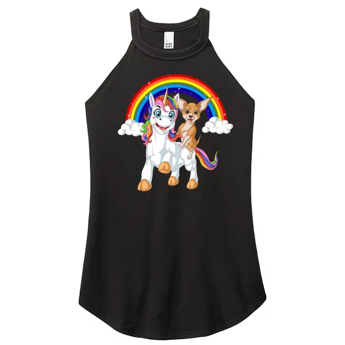 Chihuahua Riding Unicorn Women’s Perfect Tri Rocker Tank