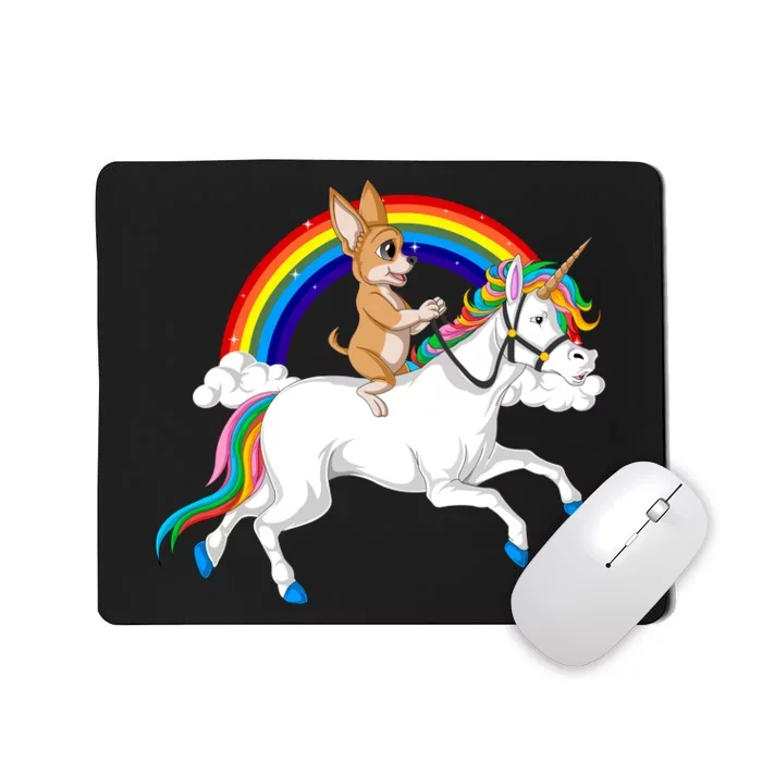 Chihuahua Riding Unicorn Mousepad