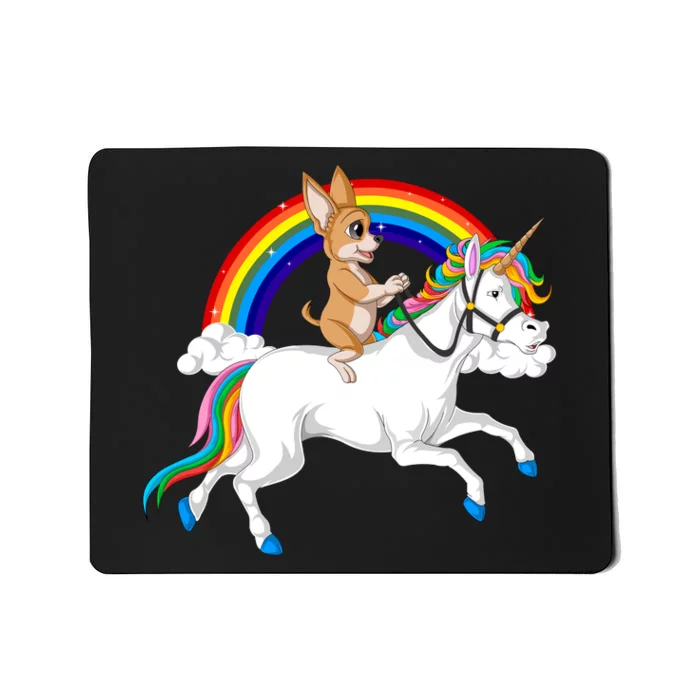 Chihuahua Riding Unicorn Mousepad