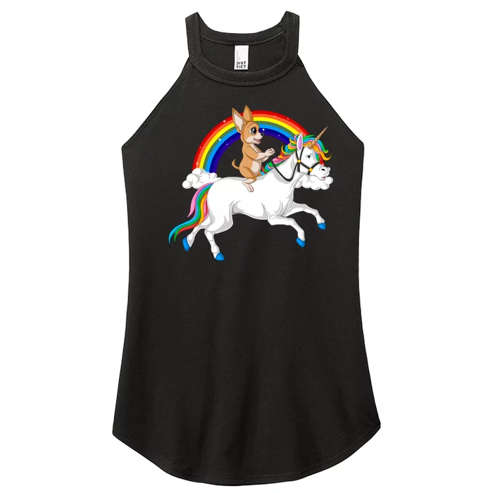 Chihuahua Riding Unicorn Women’s Perfect Tri Rocker Tank