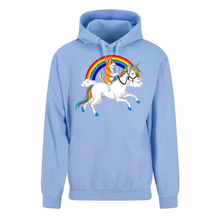 Corgi Riding Unicorn Unisex Surf Hoodie