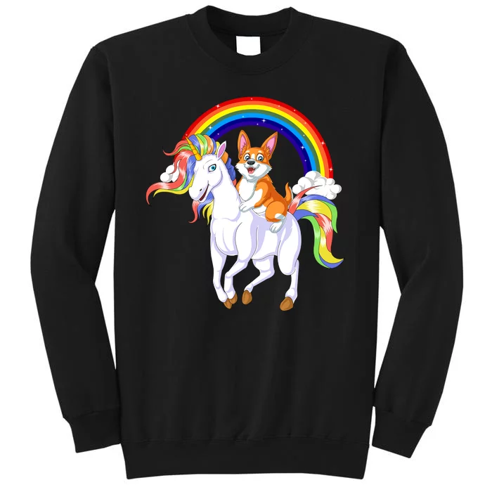 Corgi Riding Unicorn Tall Sweatshirt