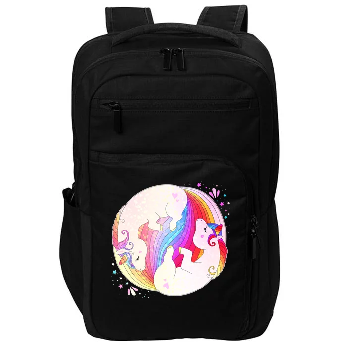 Cute Rainbow Unicorns Yin Yang Impact Tech Backpack