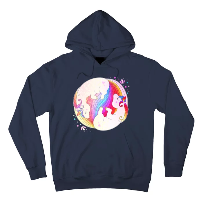 Cute Rainbow Unicorns Yin Yang Hoodie