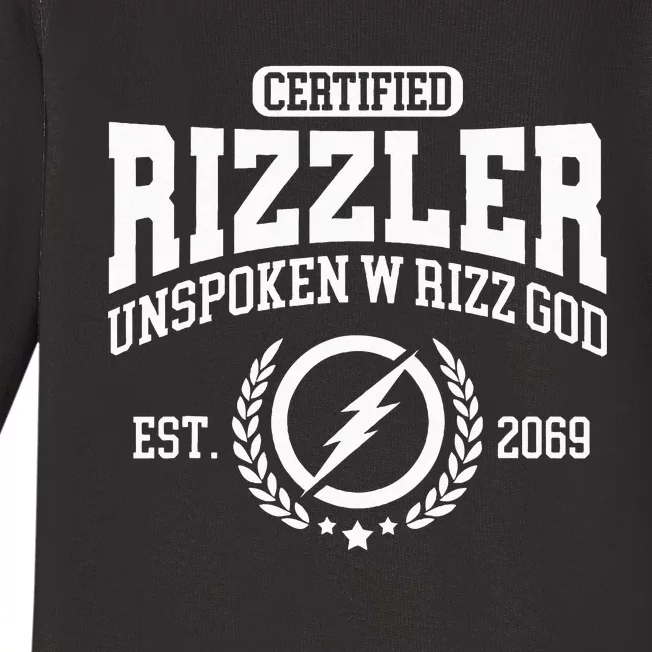 CERTIFIED RIZZLER UNSPOKEN RIZZ W RIZZ GOD Baby Long Sleeve Bodysuit