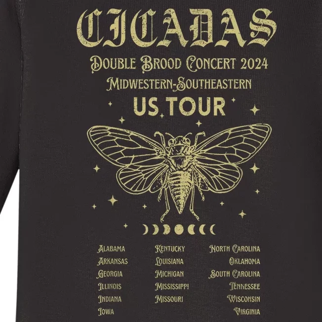 Cicada Reunion Us 2024 Gift Cicada Lover Baby Long Sleeve Bodysuit