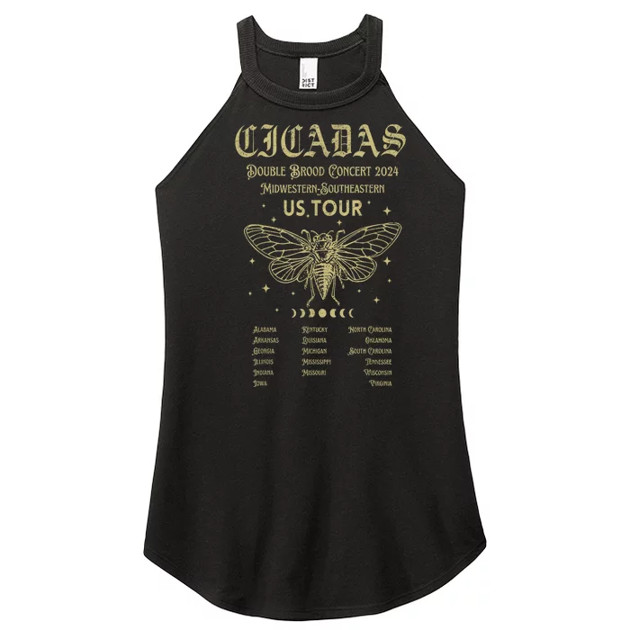 Cicada Reunion Us 2024 Gift Cicada Lover Women’s Perfect Tri Rocker Tank