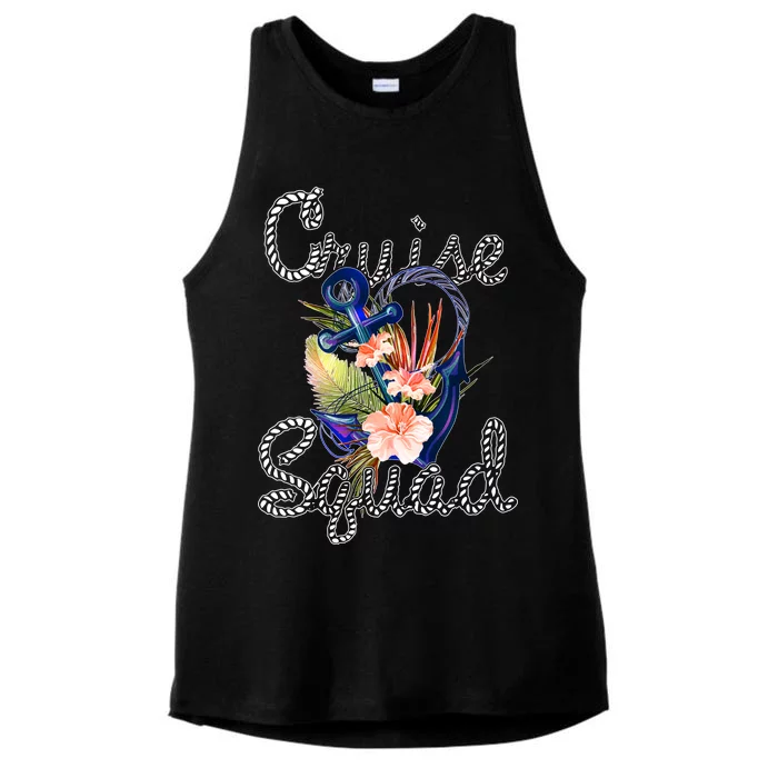 Cruise Squad Anchor Ladies Tri-Blend Wicking Tank