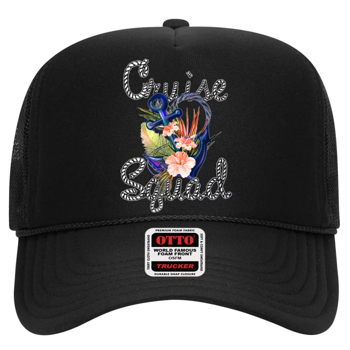 Cruise Squad Anchor High Crown Mesh Trucker Hat