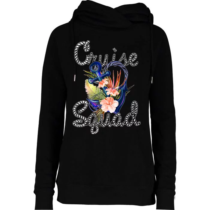 Cruise Squad Anchor Womens Funnel Neck Pullover Hood