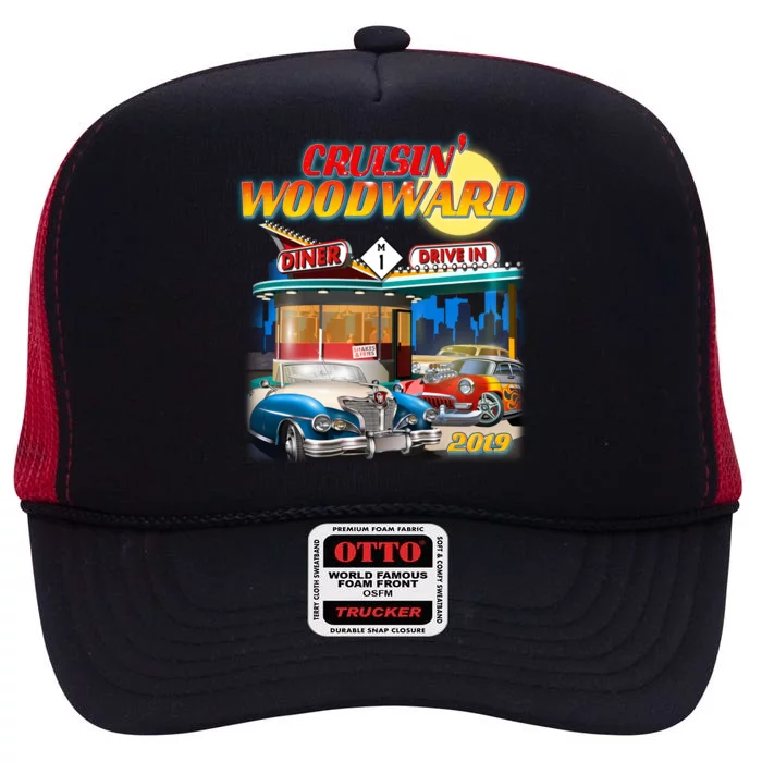 Cruisin' Woodward Diner Day time High Crown Mesh Trucker Hat