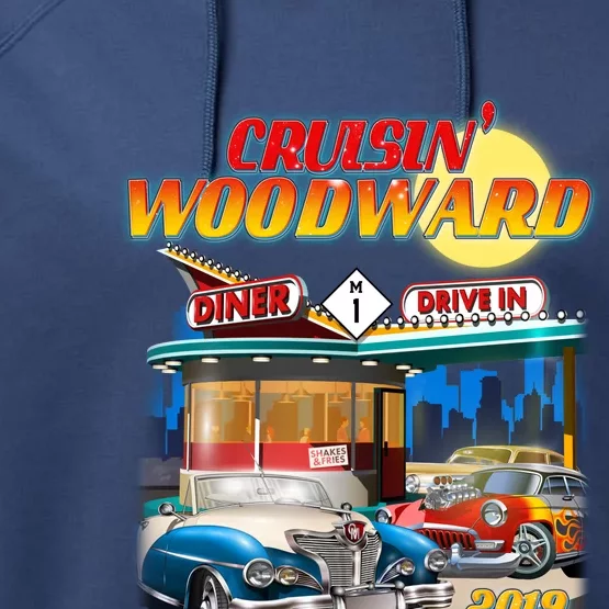 Cruisin' Woodward Diner Day time Performance Fleece Hoodie