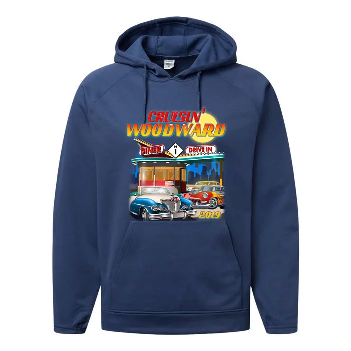 Cruisin' Woodward Diner Day time Performance Fleece Hoodie