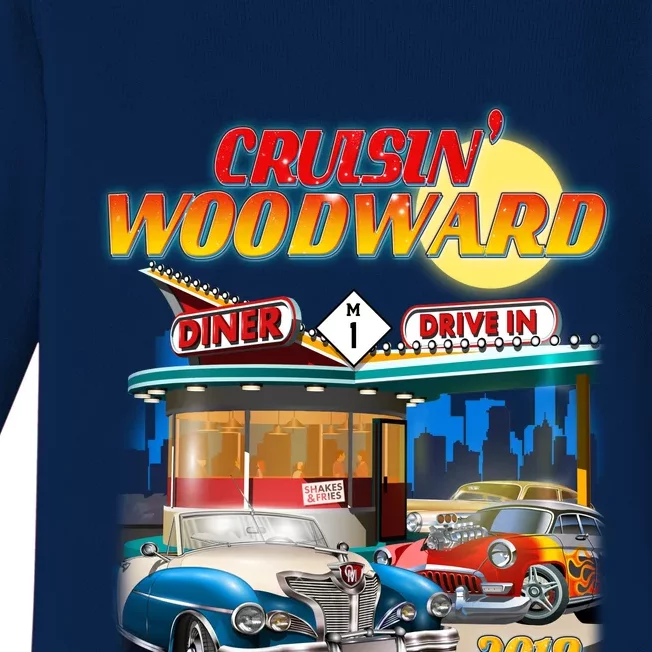 Cruisin' Woodward Diner Day time Baby Long Sleeve Bodysuit