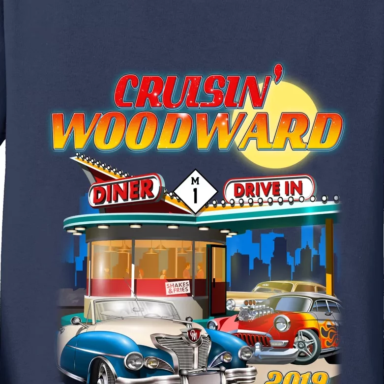 Cruisin' Woodward Diner Day time Kids Long Sleeve Shirt