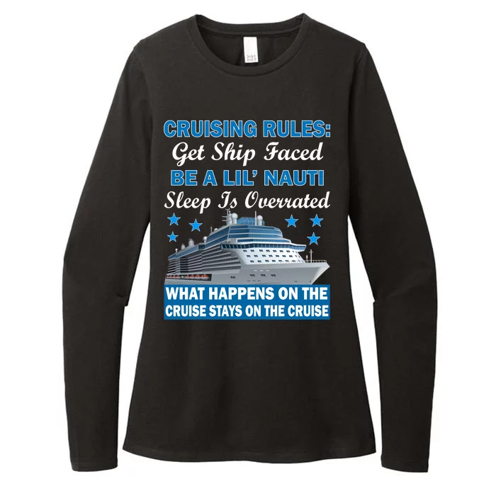 Cruising Rules Get Ship Faced Funny Cruise Womens CVC Long Sleeve Shirt