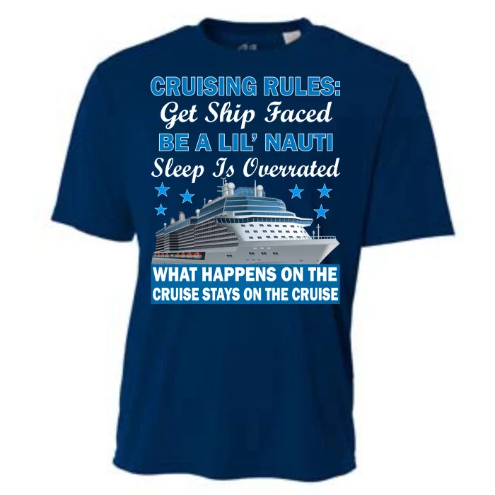 Cruising Rules Get Ship Faced Funny Cruise Cooling Performance Crew T-Shirt