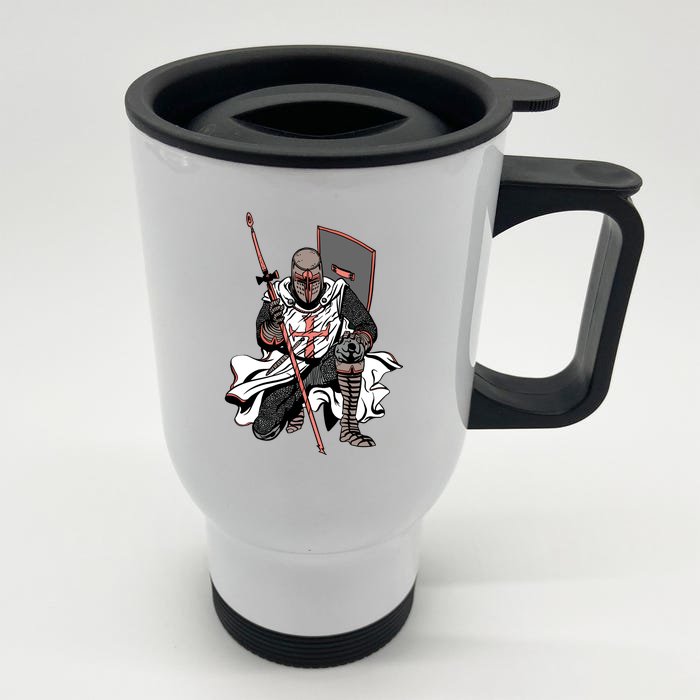 Crusader Knight Front & Back Stainless Steel Travel Mug