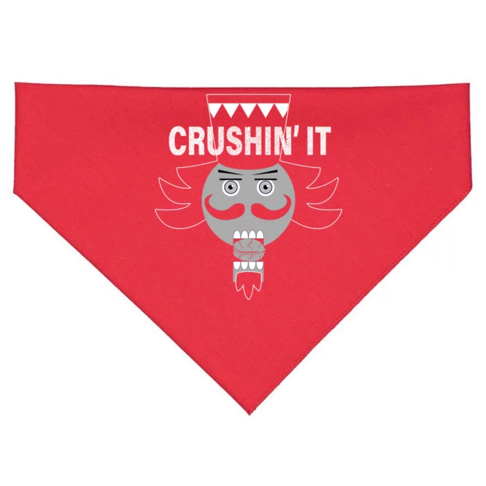 Crushin' It Funny Nutcrackers Christmas USA-Made Doggie Bandana