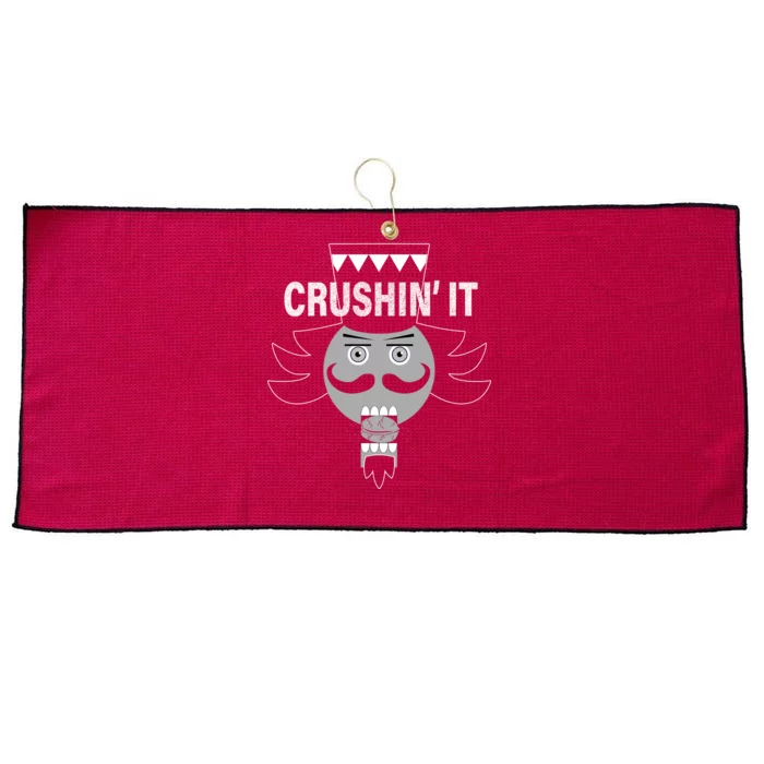 Crushin' It Funny Nutcrackers Christmas Large Microfiber Waffle Golf Towel