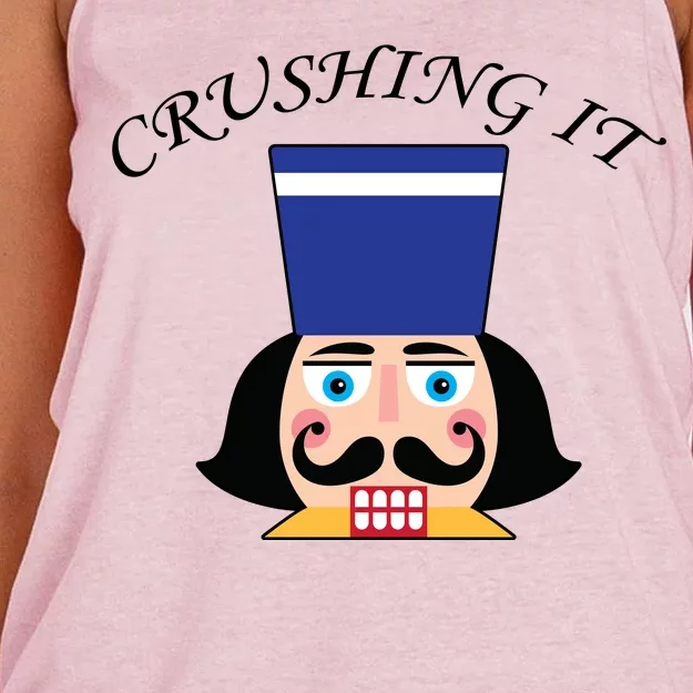 Crushing It! Nutcracker Christmas Women's Knotted Racerback Tank