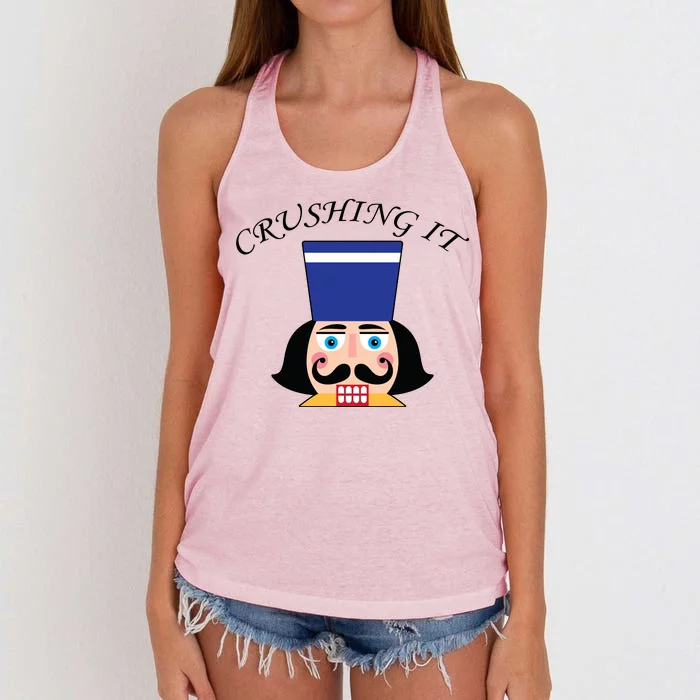 Crushing It! Nutcracker Christmas Women's Knotted Racerback Tank