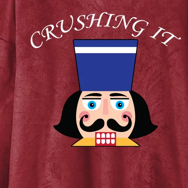 Crushing It! Nutcracker Christmas Hooded Wearable Blanket