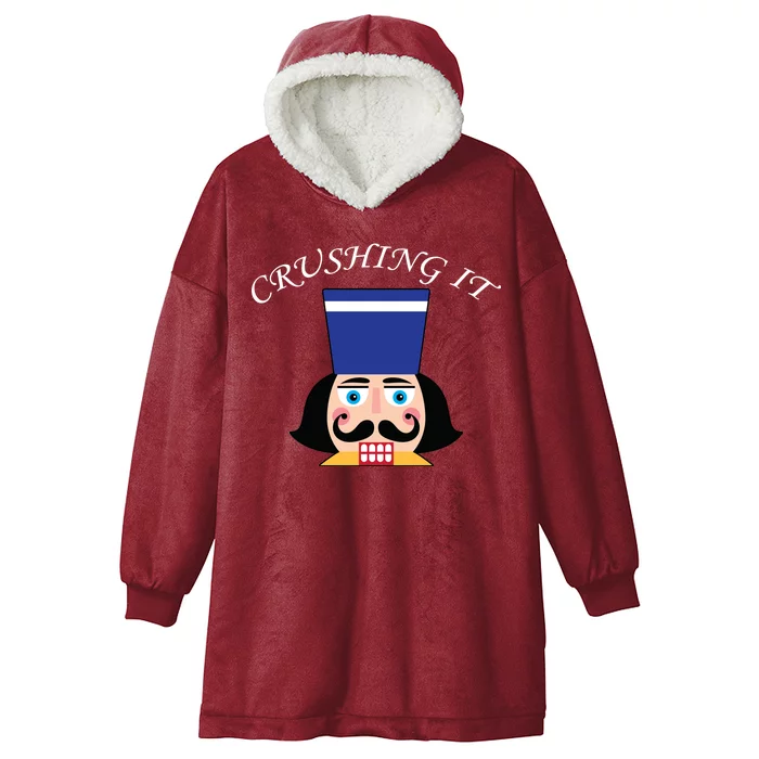 Crushing It! Nutcracker Christmas Hooded Wearable Blanket