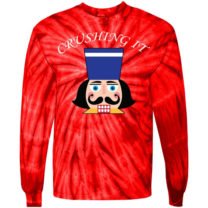 Crushing It! Nutcracker Christmas Tie-Dye Long Sleeve Shirt