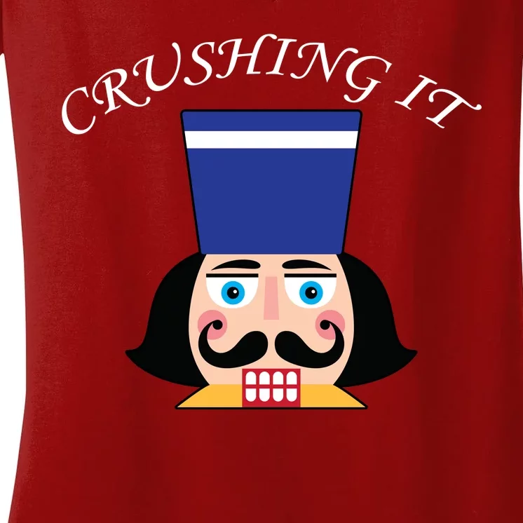 Crushing It! Nutcracker Christmas Women's V-Neck T-Shirt