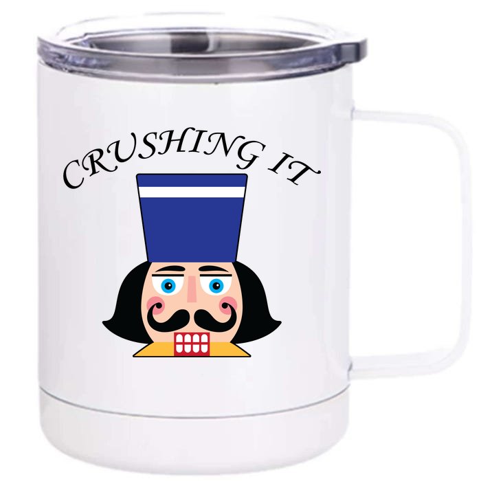 Crushing It! Nutcracker Christmas Front & Back 12oz Stainless Steel Tumbler Cup