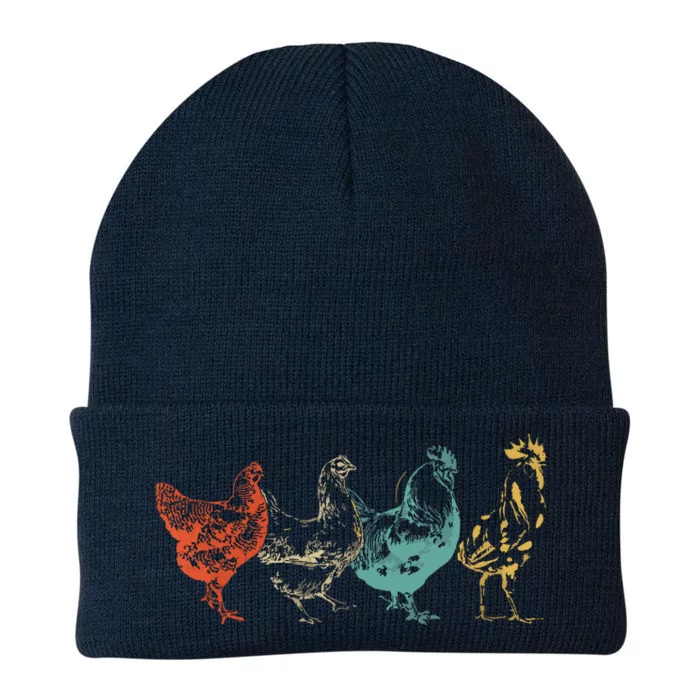 Chicken Retro Vintage Poultry Farmer Women Men Farm Lover Knit Cap Winter Beanie