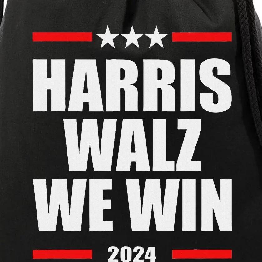 Classic Retro Vote For Harris Walz We Win 2024 Election Drawstring Bag