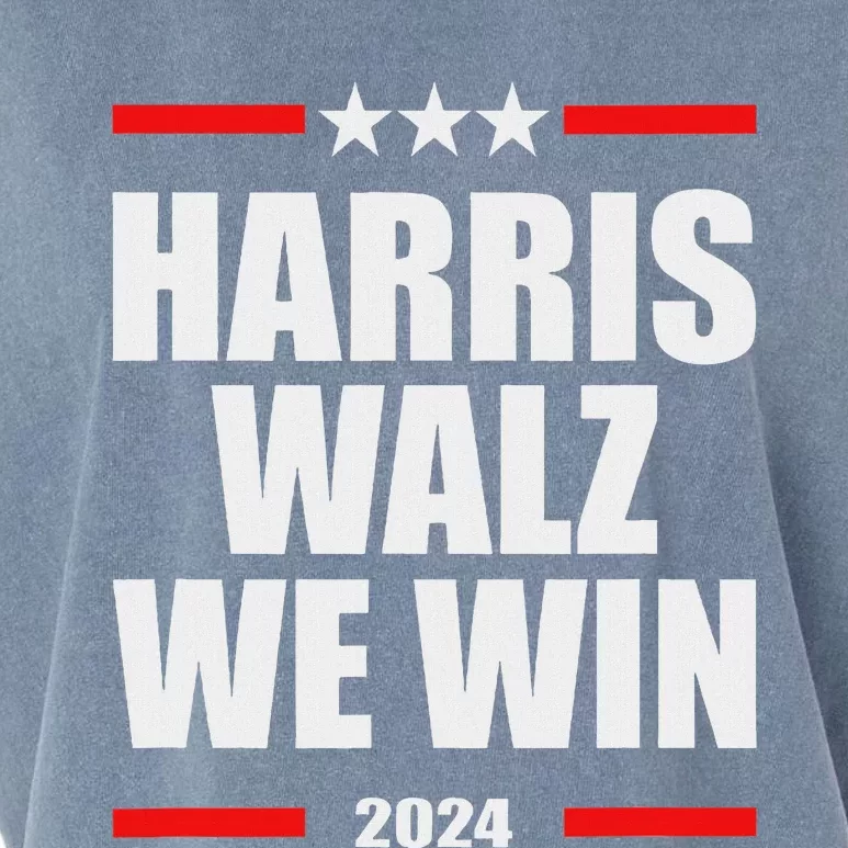 Classic Retro Vote For Harris Walz We Win 2024 Election Garment-Dyed Women's Muscle Tee