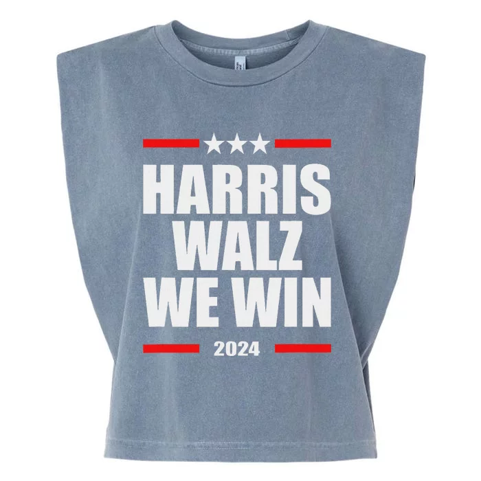 Classic Retro Vote For Harris Walz We Win 2024 Election Garment-Dyed Women's Muscle Tee