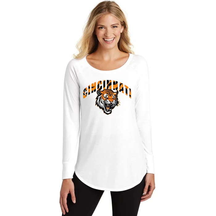 Cincinnati Retro Vintage Classic Ohio Gift Cincy Women's Perfect Tri Tunic Long Sleeve Shirt