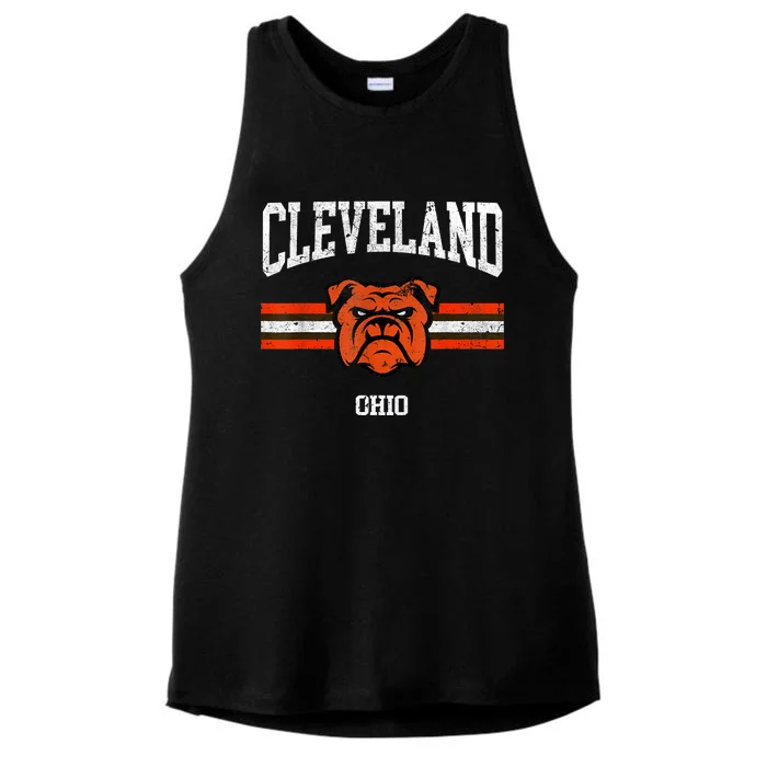 Cleveland Retro Vintage Classic Ohio Gift Ladies Tri-Blend Wicking Tank