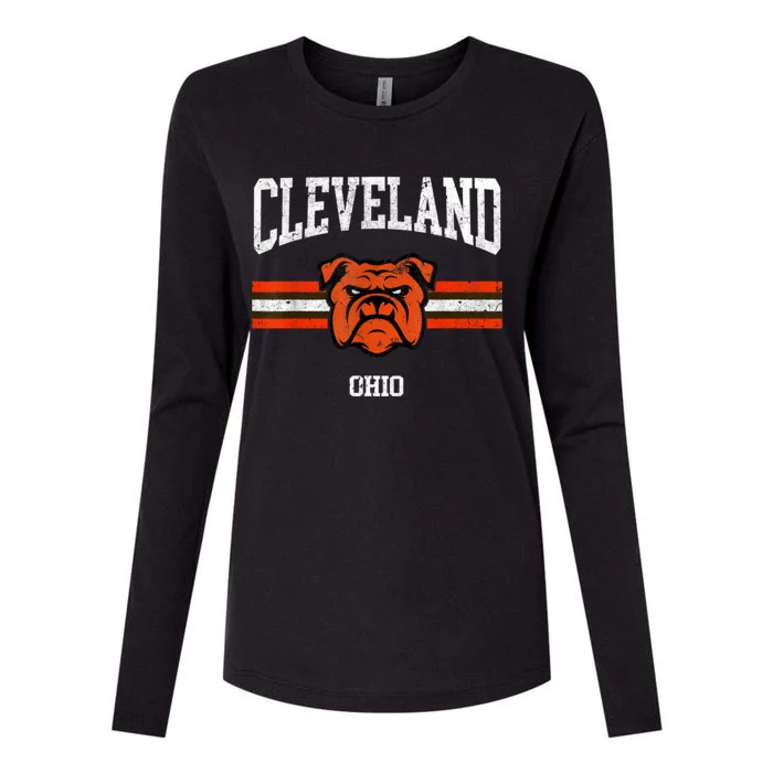 Cleveland Retro Vintage Classic Ohio Gift Womens Cotton Relaxed Long Sleeve T-Shirt