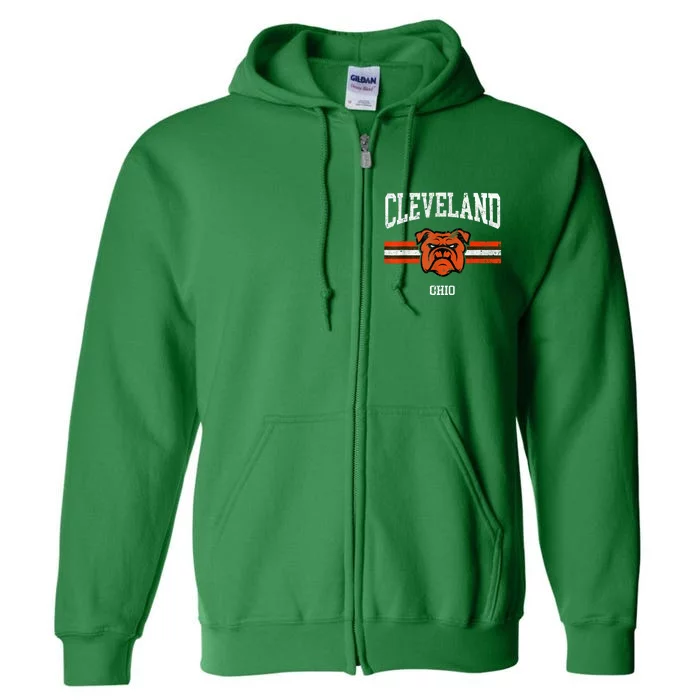 Cleveland Retro Vintage Classic Ohio Gift Full Zip Hoodie