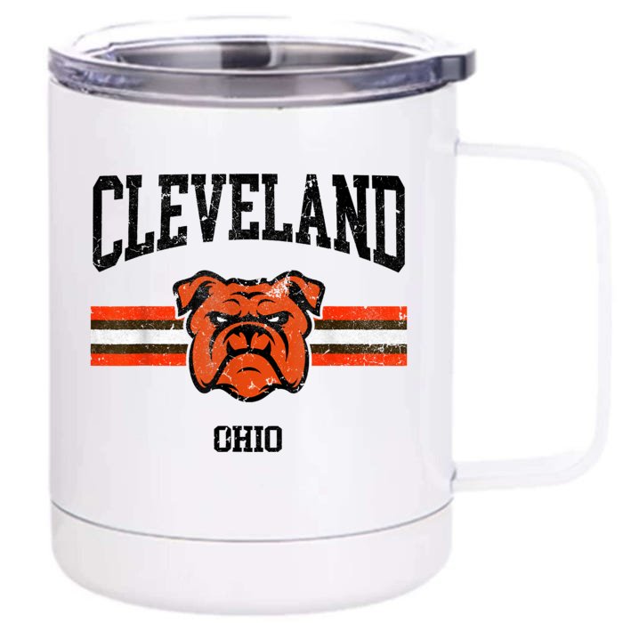 Cleveland Retro Vintage Classic Ohio Gift Front & Back 12oz Stainless Steel Tumbler Cup