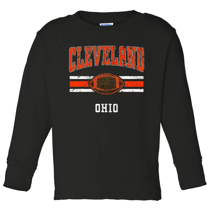 Cleveland Retro Vintage Classic Ohio Toddler Long Sleeve Shirt