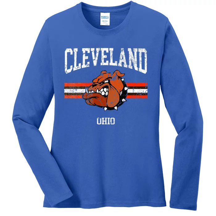 Cleveland Retro Vintage Classic Ohio Ladies Long Sleeve Shirt