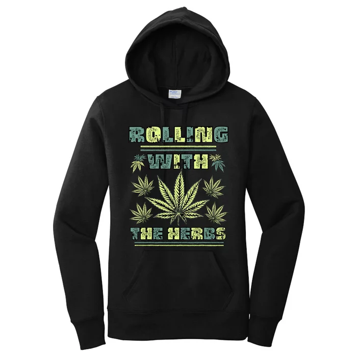 Cool Retro Vintage Style 420 Weed Marijuana Stoner Women's Pullover Hoodie