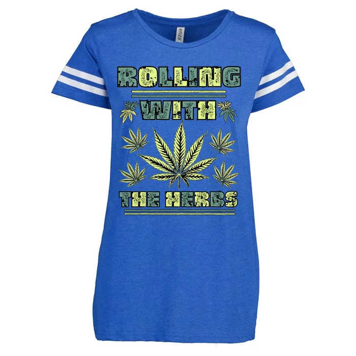 Cool Retro Vintage Style 420 Weed Marijuana Stoner Enza Ladies Jersey Football T-Shirt