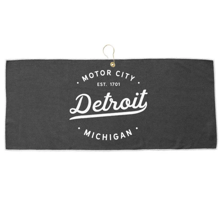 Classic Retro Vintage Detroit Michigan Motor City Large Microfiber Waffle Golf Towel